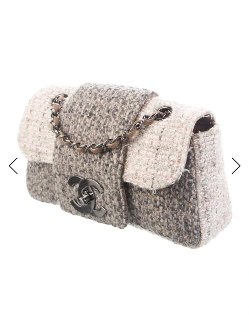CHANEL Tweed Mini Flap Bag in Beige and Gray - Picture 3 of 5